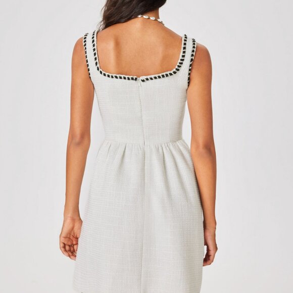 Cider Tweed U-neckline Solid Mini Dress - Picture 5 of 6